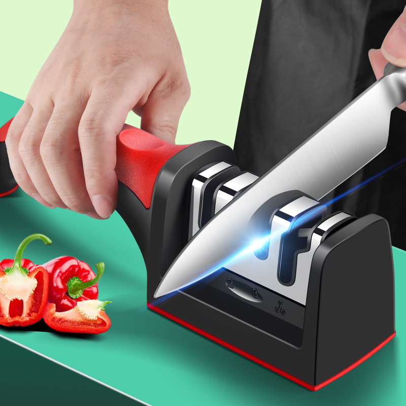 Workshop Tools Knife Sharpener - Doppelseitiger Messerschärfer aus Wolframkarbid und Keramik,