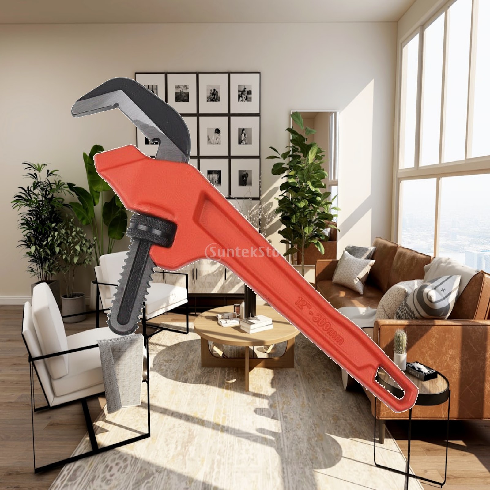 Tools For Workshop - Sechskant-Rohrschlüssel, verstellbarer Schraubenschlüssel mit gezahnter Kiefer,