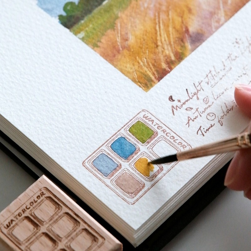 6-Fach Aquarell-Farbkarte Holz – Tools Qa Bewertung und Preis
